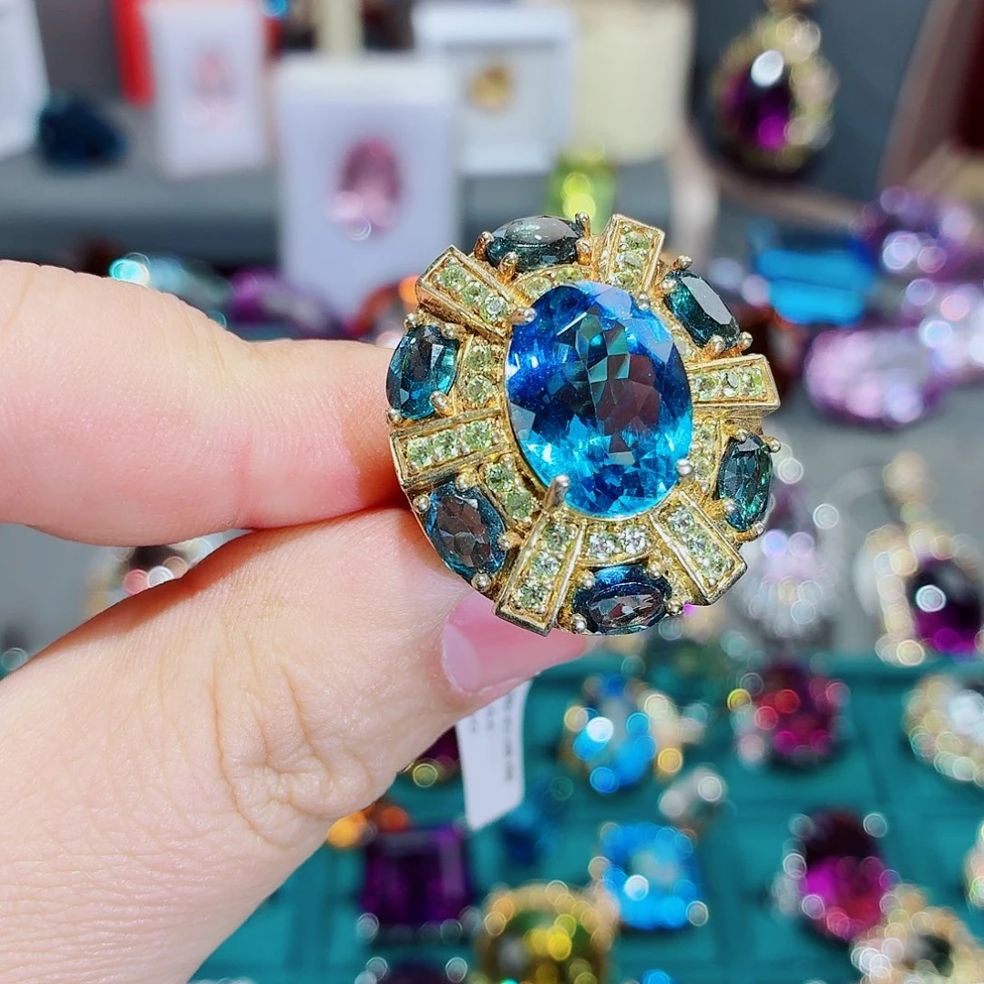 戒指银S925镶嵌托帕石