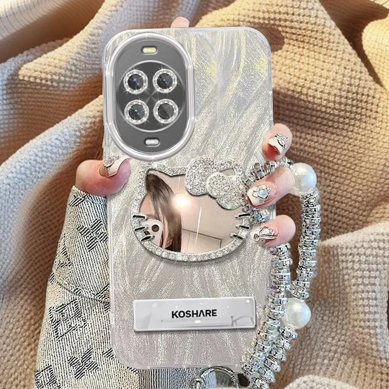 全包摄像头华为Nova14活力版手机壳水钻KT猫镜子TYR-AL00软壳羽纱