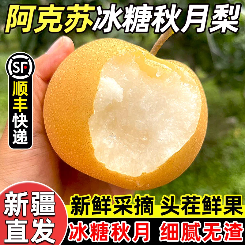 新疆直发 阿克苏冰糖秋月梨脆甜多汁当季热卖梨子 中秋节水果礼盒