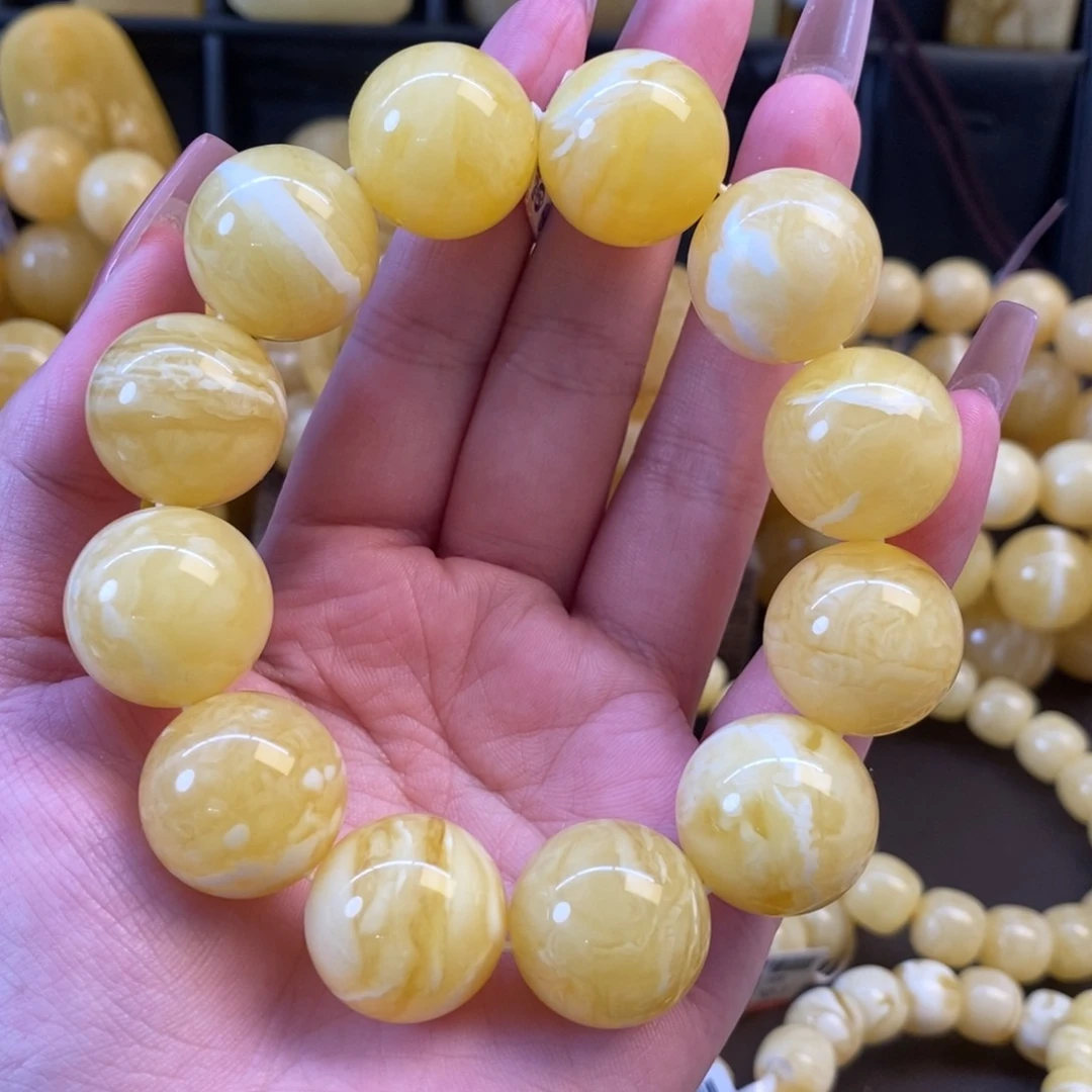 未镶嵌琥珀裸石瓷白花一线天20