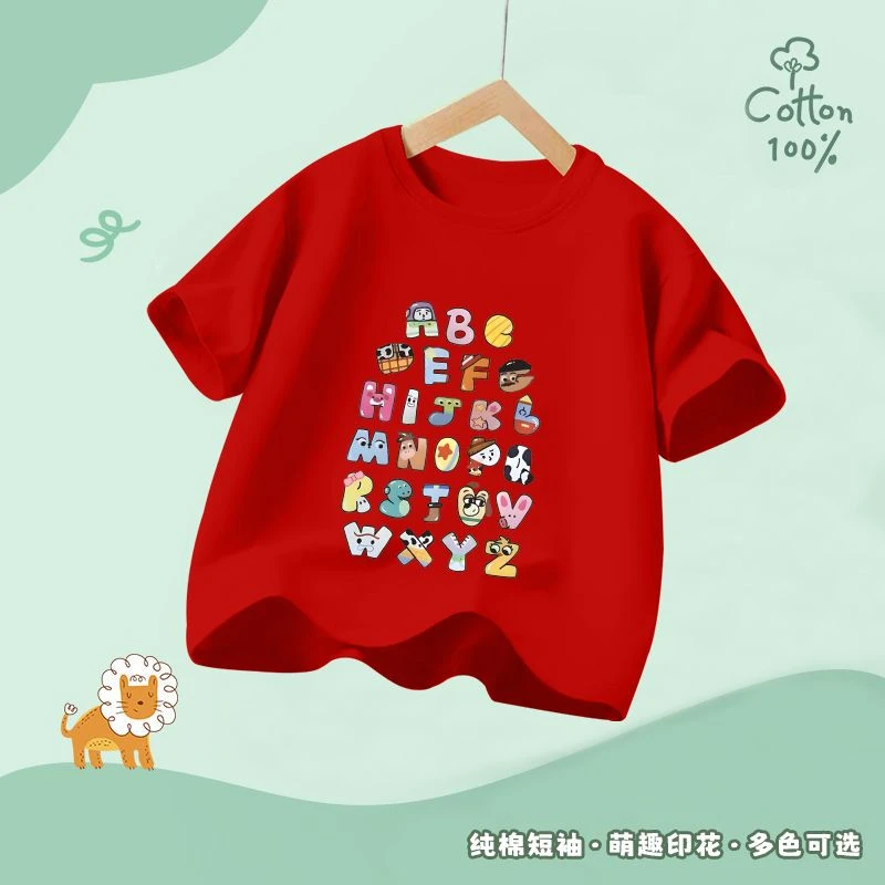 儿童纯棉短袖夏装 男童女童宽松T恤 宝宝透气上衣幼儿园童装