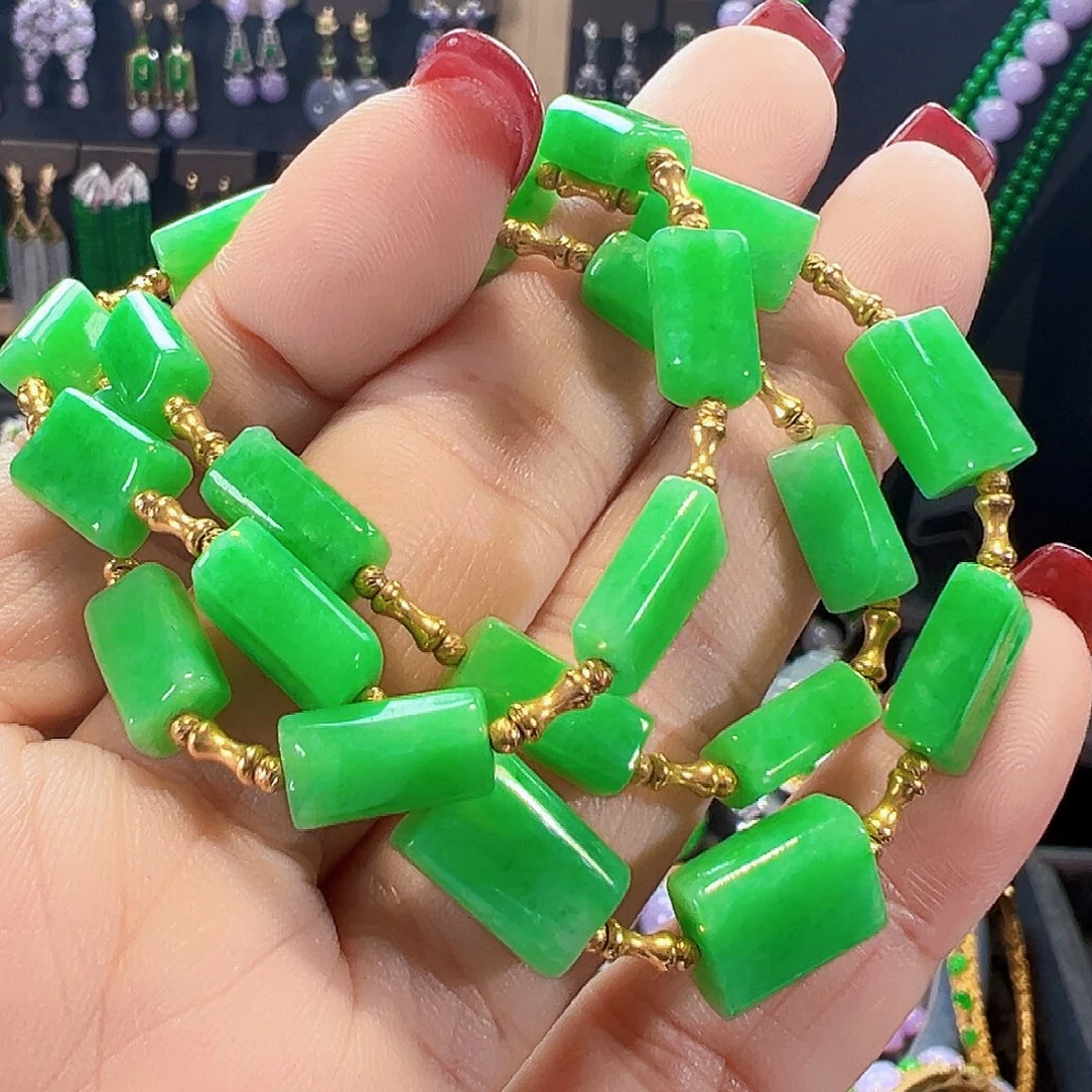 翡翠18K金镶嵌颈饰签收后24小时鉴赏期