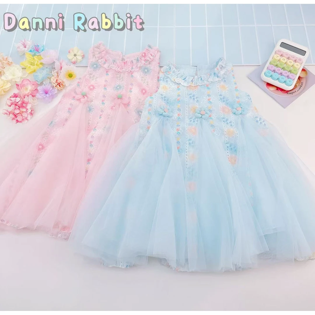 「Dannirabbit」【花仙子】夏款& 立体花朵网纱女童公主裙【X-4062 】