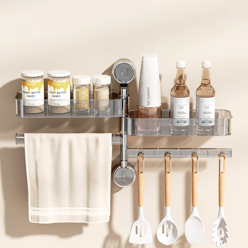 吸盘卫生间置物架浴室洗漱台用品壁挂式免打孔洗手间厕所收纳神器