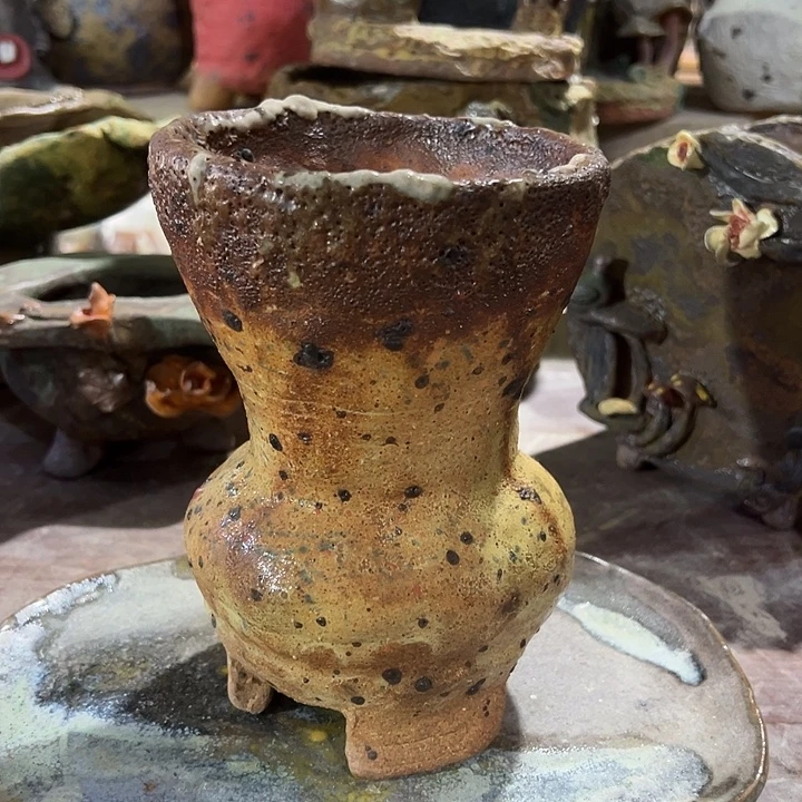 手工粗陶高温花盆
