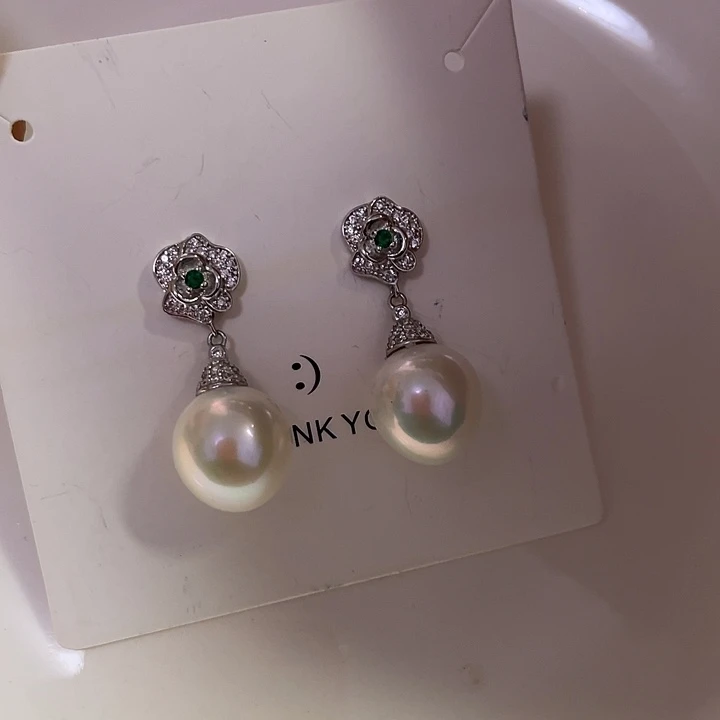 耳饰淡水珍珠银S925镶嵌