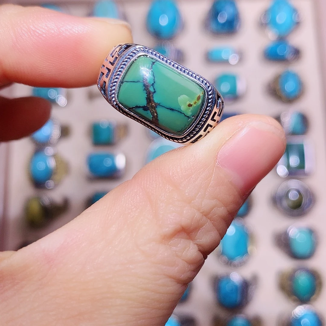 绿松石银S925镶嵌挂件