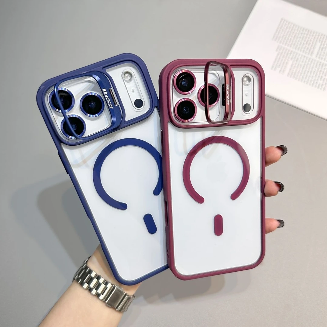 新款金属镜头支架磁吸壳适用苹果17promax手机壳iPhone14/15/16套