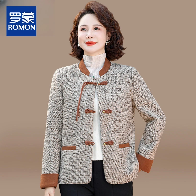 新中式妈妈秋装外套2025新款洋气气质上衣女中老年春秋短款风衣