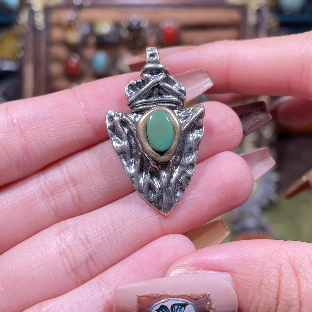 绿松石银S925镶嵌颈饰