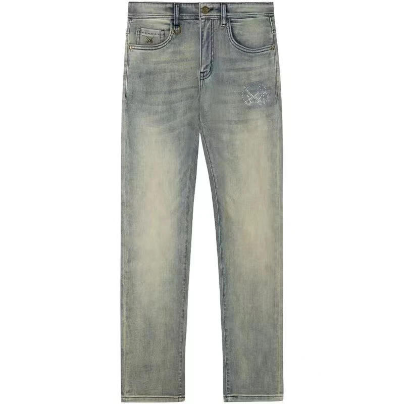 DA-212弹力水洗牛仔裤设计师男款男生休闲速干直筒短袖高级感2025