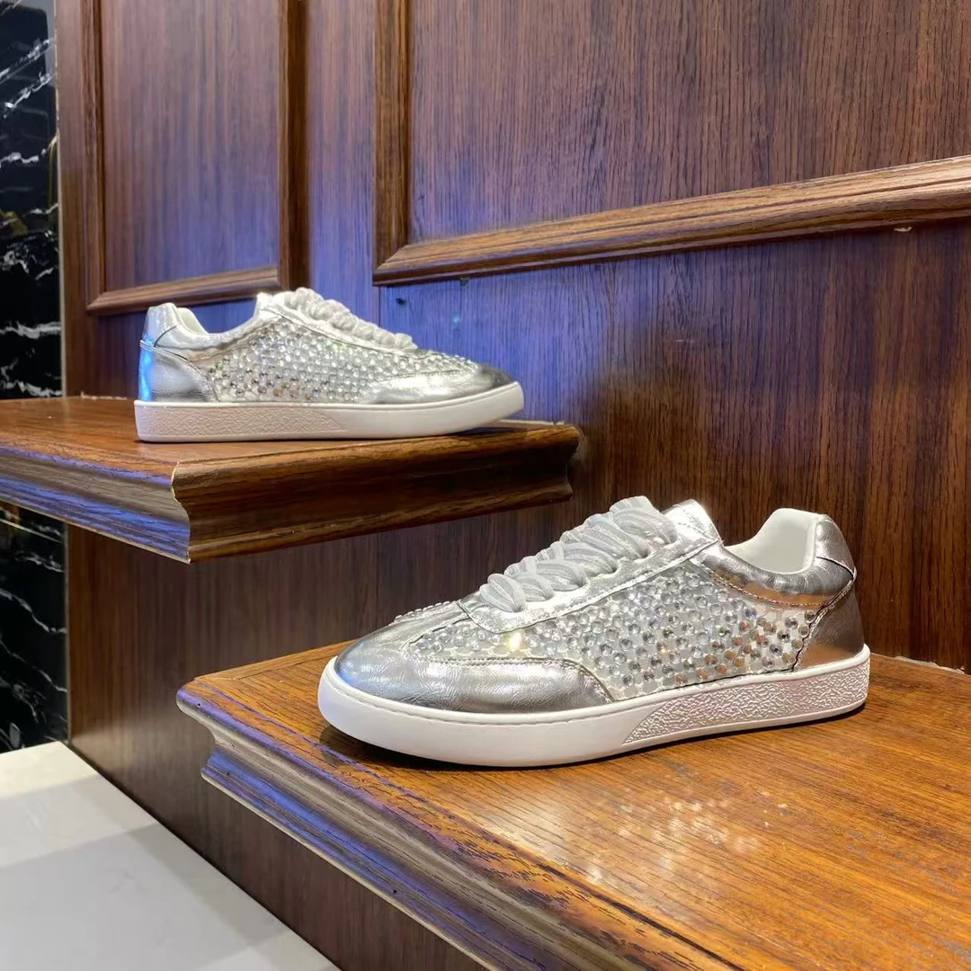 【皮鞋码】夏季新款皮网拼接个性烫钻舒适轻便百搭男款潮鞋xk