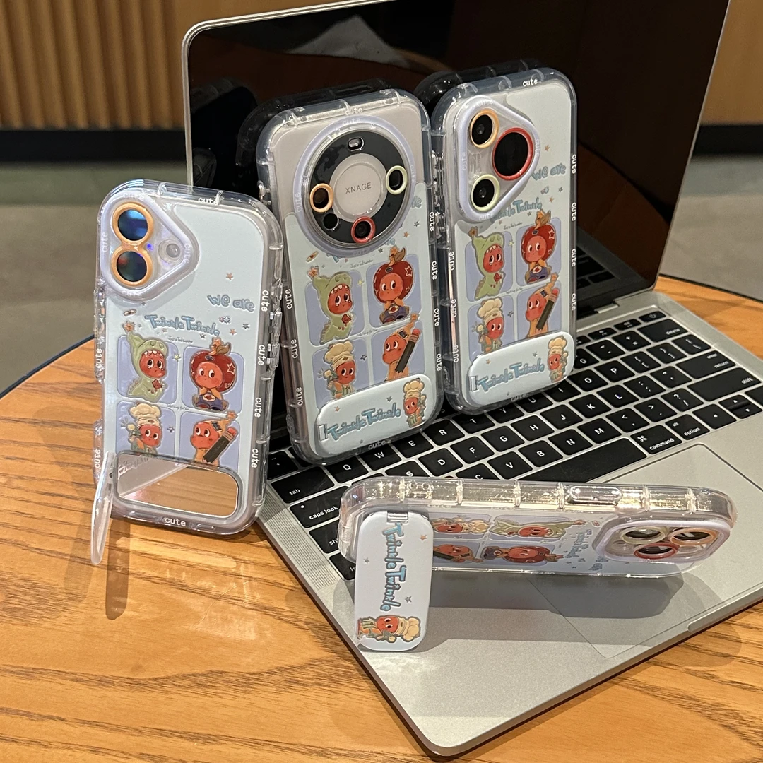 欧克里里星星人四宫格支架适用苹果17泡芙手机壳华为vivo小米oppo