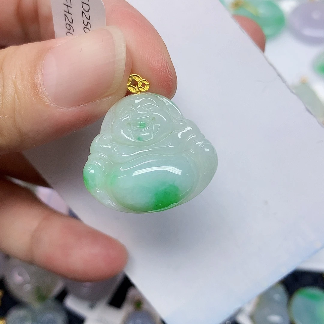 翡翠18K金镶嵌颈饰4566899