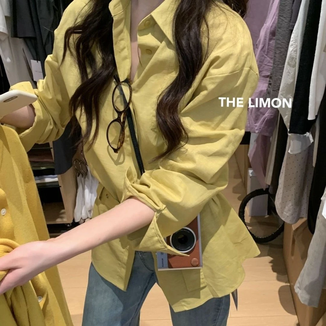 法式休闲设计感chic港风收腰衬衫2025春季新款长袖复古POLO领上衣