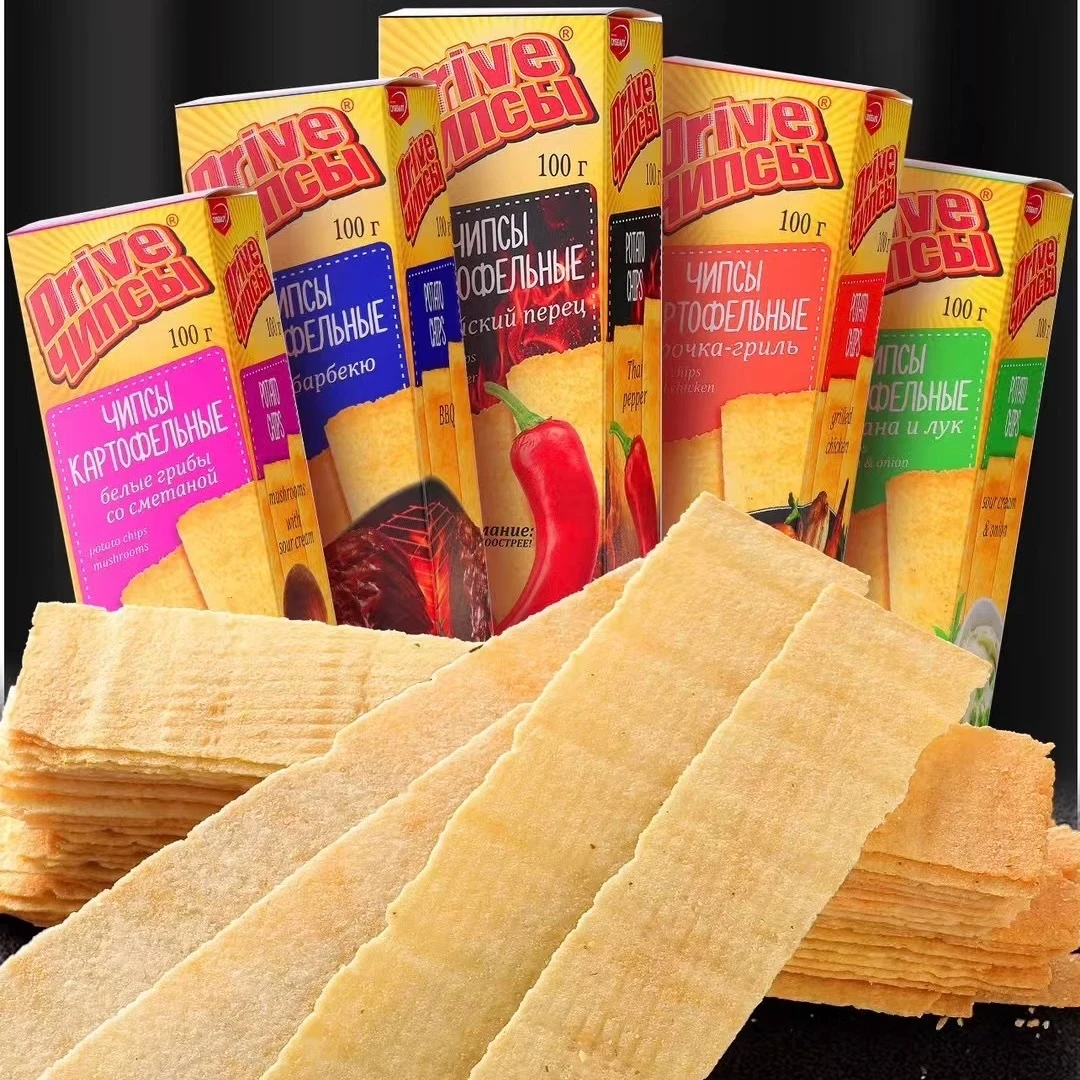 俄罗斯进口洋斯基长条土豆薯片多口味办公室解馋休闲零食膨化100g