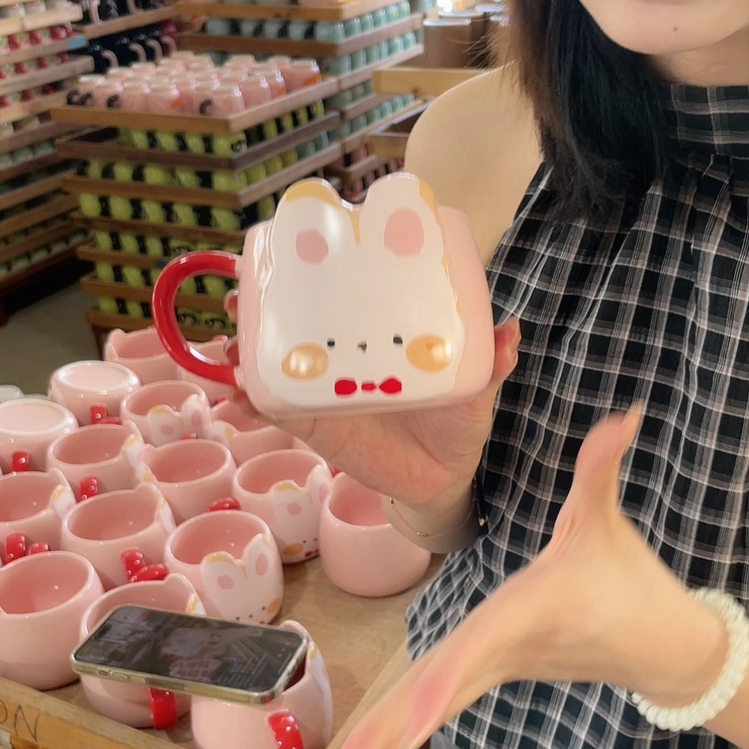陶瓷手柄款粉色兔子