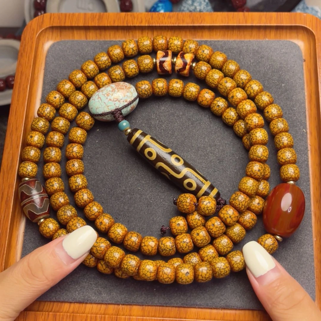 星月菩提吊坠老型桶珠星月