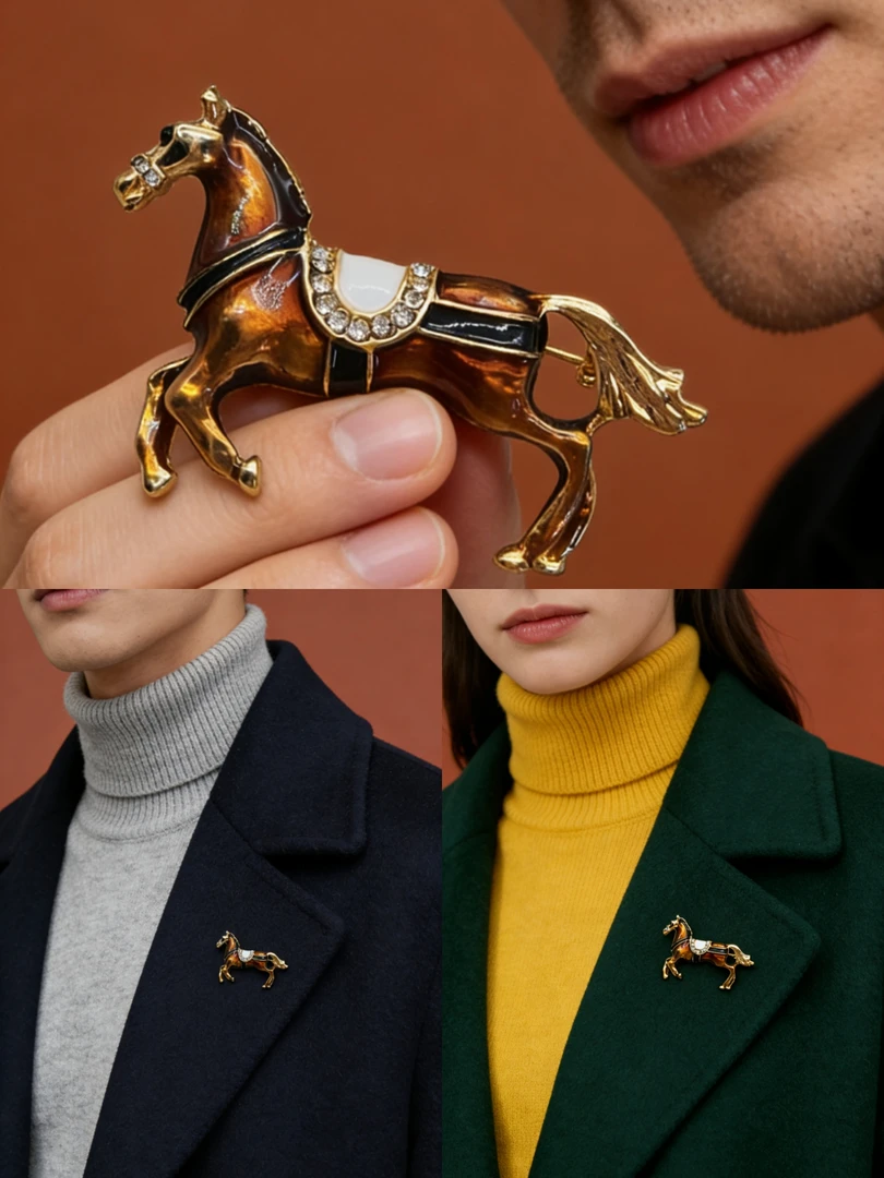 合金胸针 时尚胸针配饰高档轻奢气质胸花别针饰品马年胸针西装