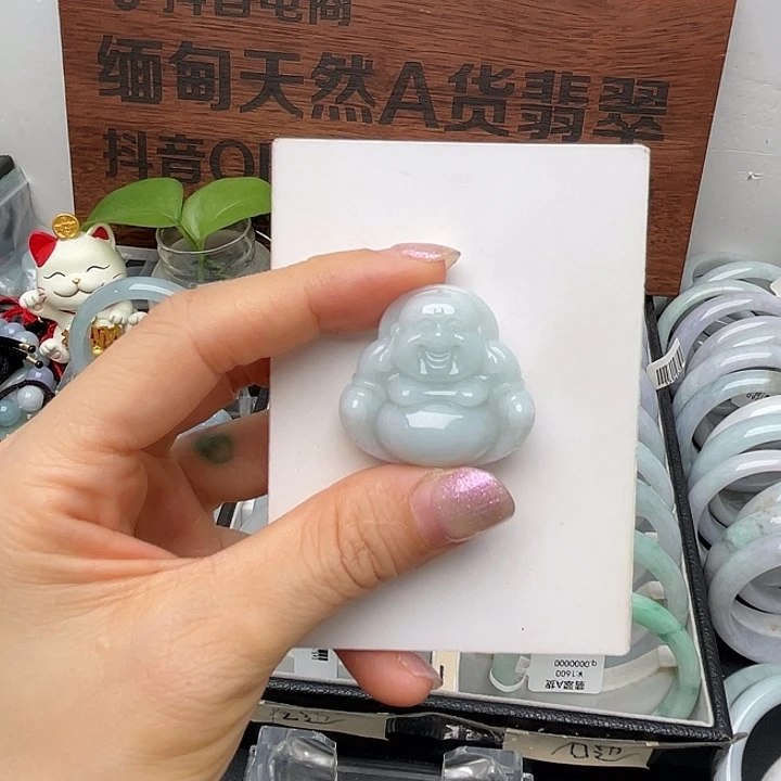 翡翠未镶嵌颈饰佛公吊坠