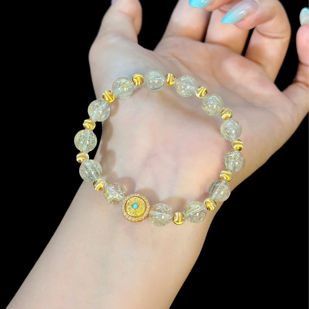 【财来运转】预售满串8mm金发晶手串