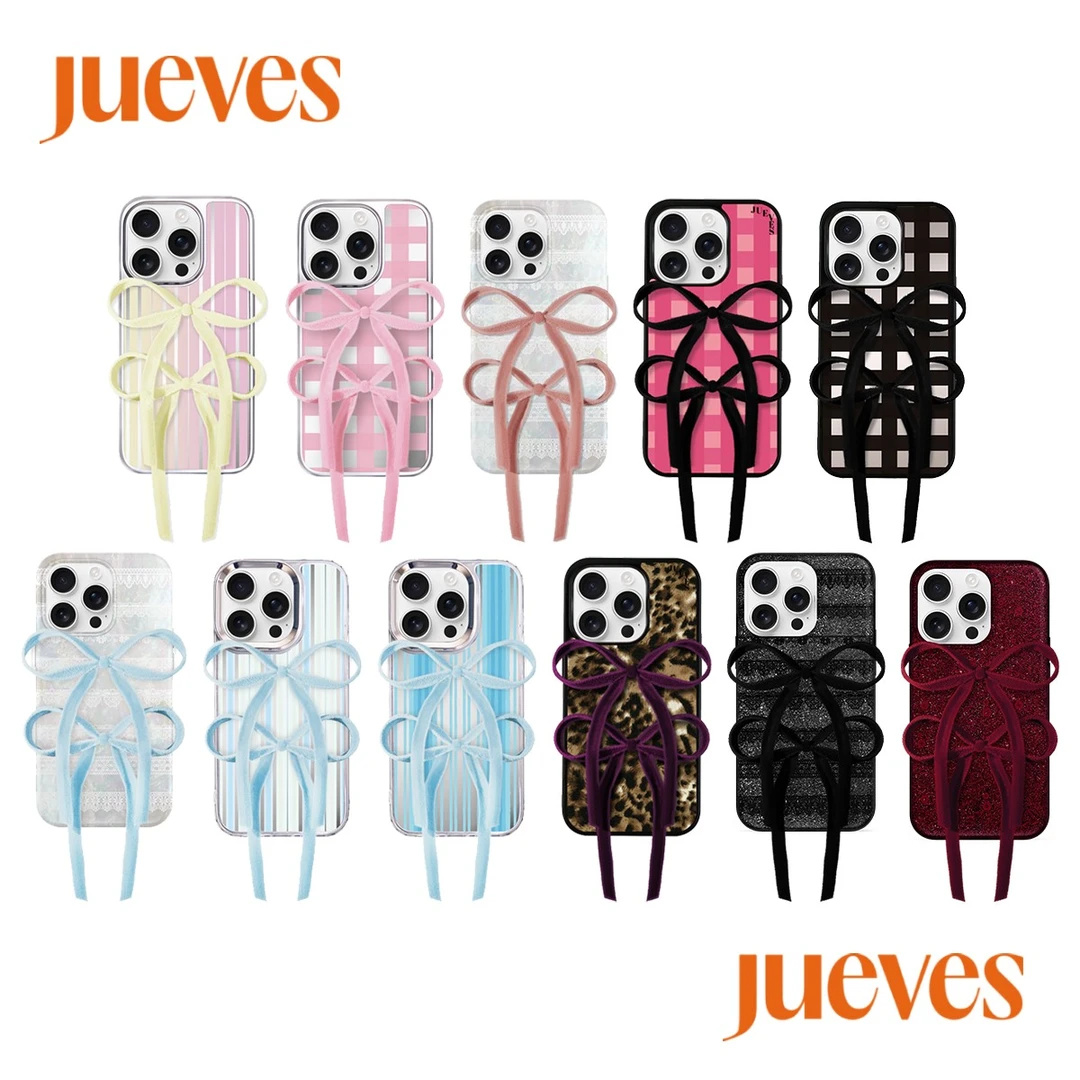 JUEVES星期四原创蝴蝶结丝绒绑带壳系列