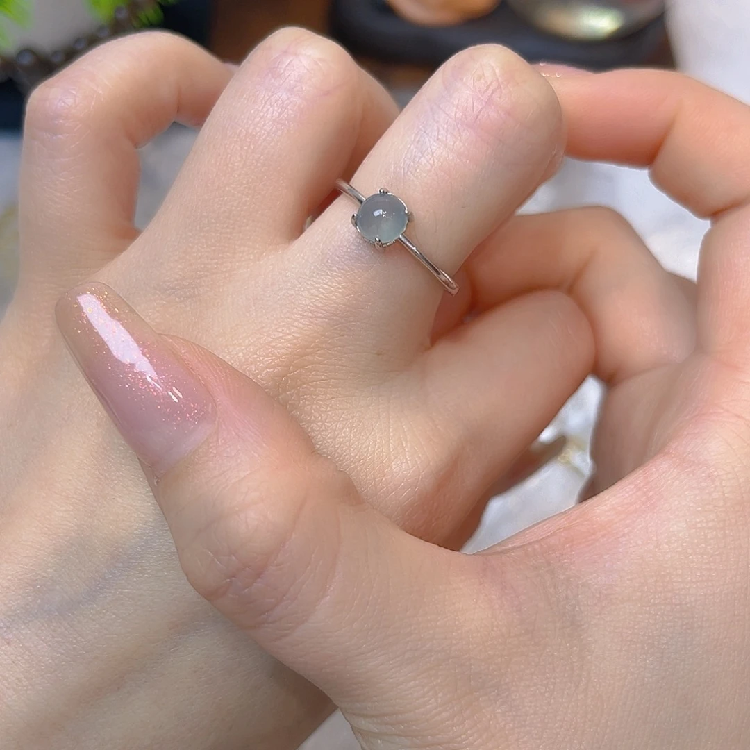 翡翠银S925镶嵌戒指