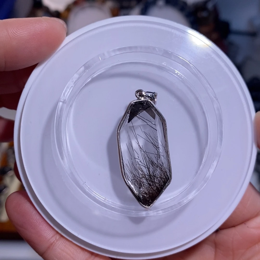 未镶嵌水晶手链黑发晶双尖全透体满发顺发36×16×11