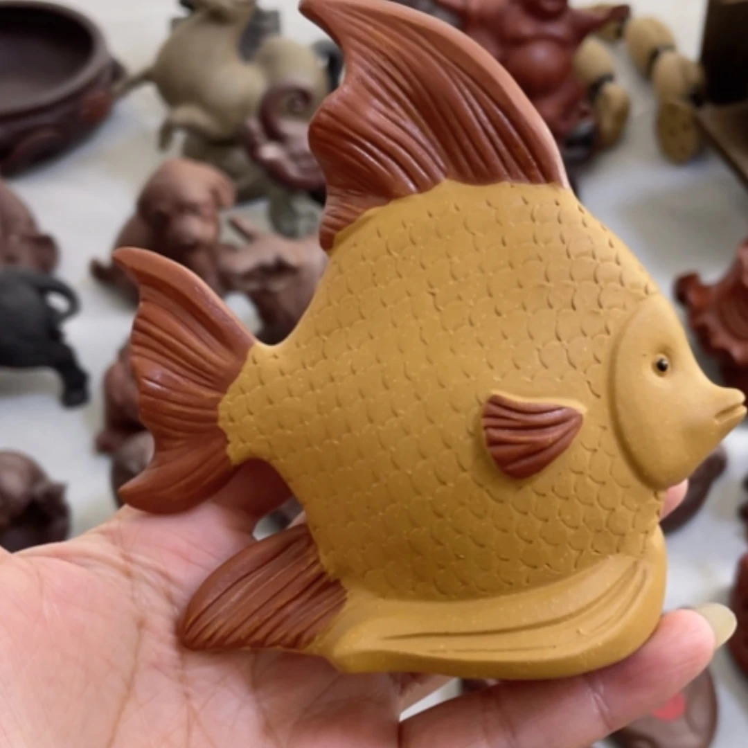 【闪购商品】紫砂茶宠紫砂金鱼