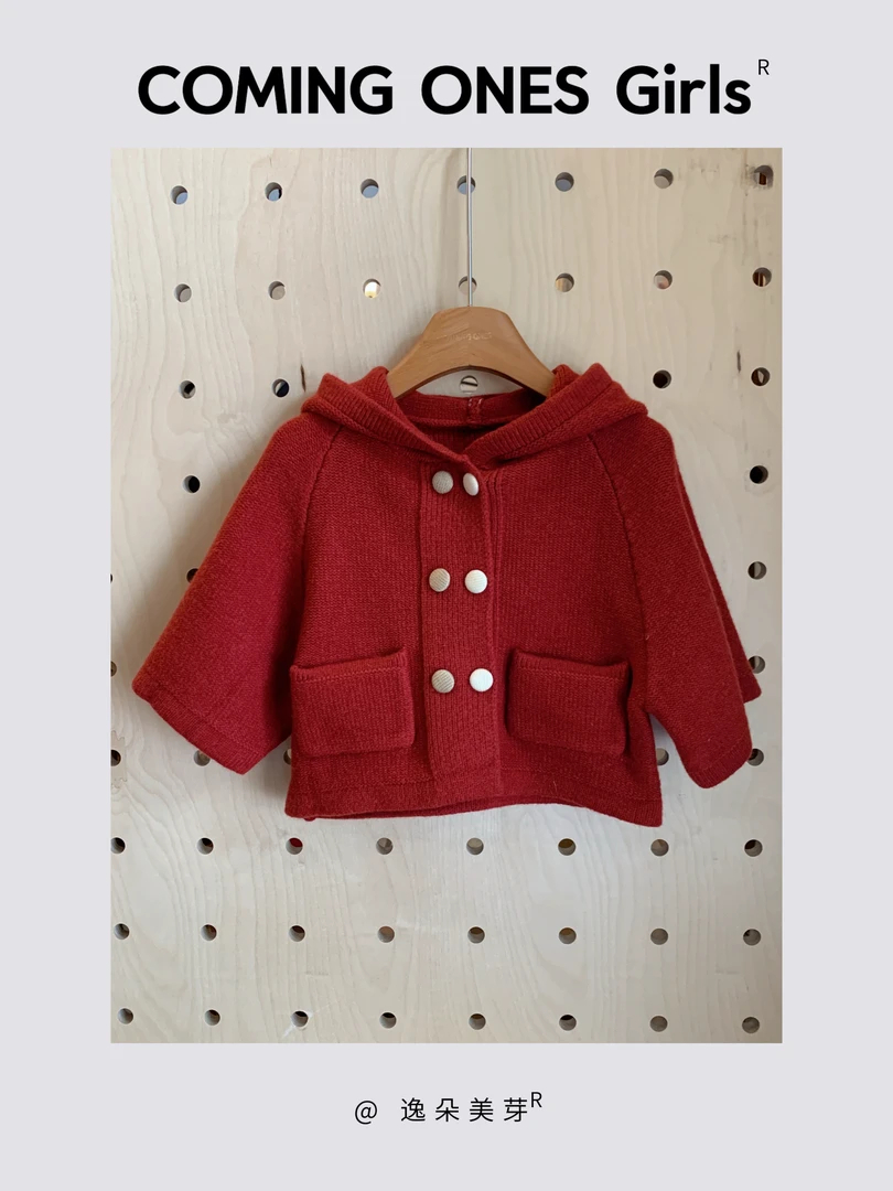 逸朵美芽COMING ONES 女童秋季红色毛衣 XMXM08