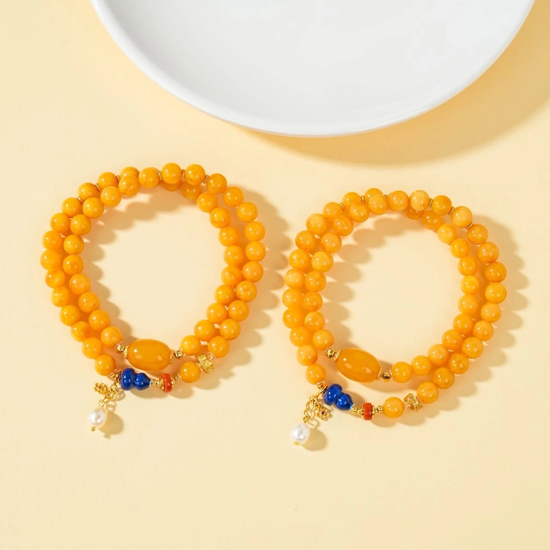 【云上叙】蜜蜡双圈手串-多样性发其一-6mm-V36033-K（商城）