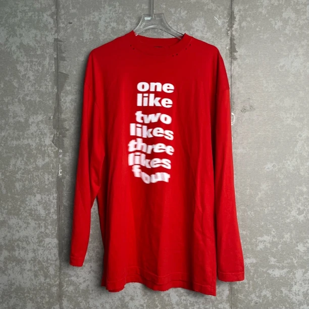 未使用 Balenciaga/巴黎世家 XXS*1/假两件破坏长袖T恤/18199/JP