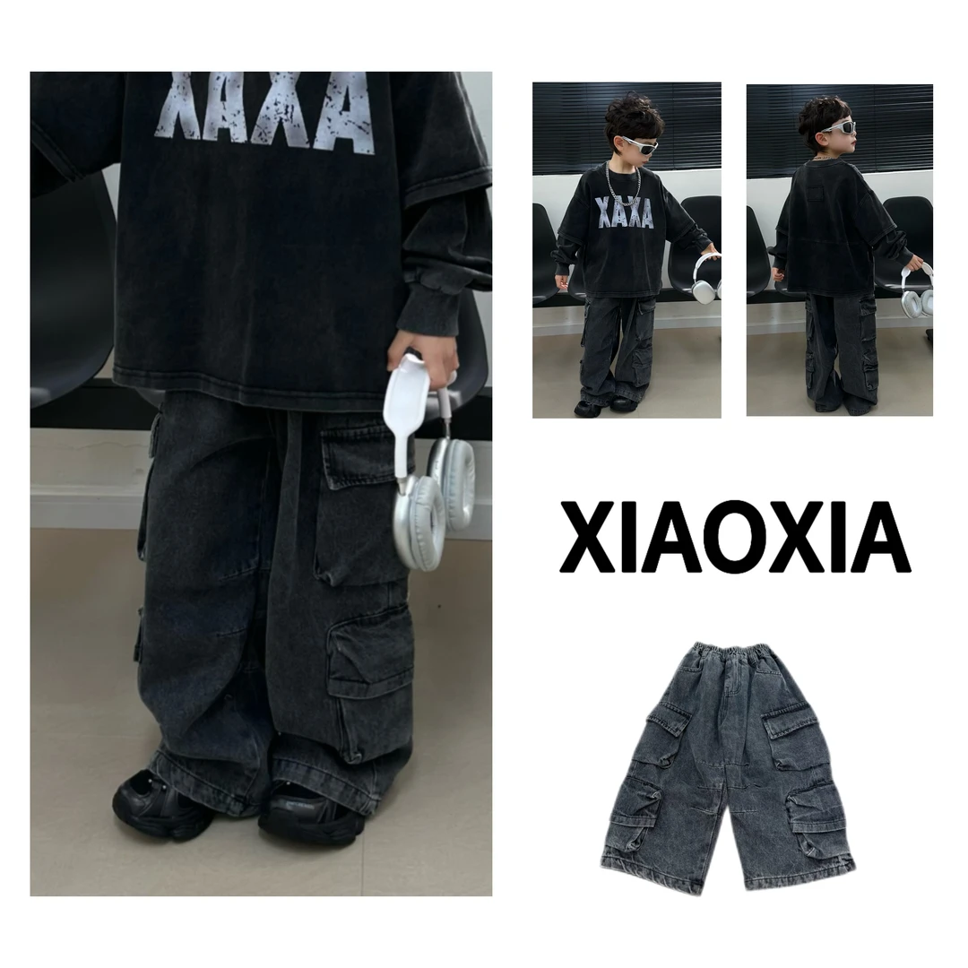 XXJ 1880 黑焰机能【多口袋设计】炒色工装裤