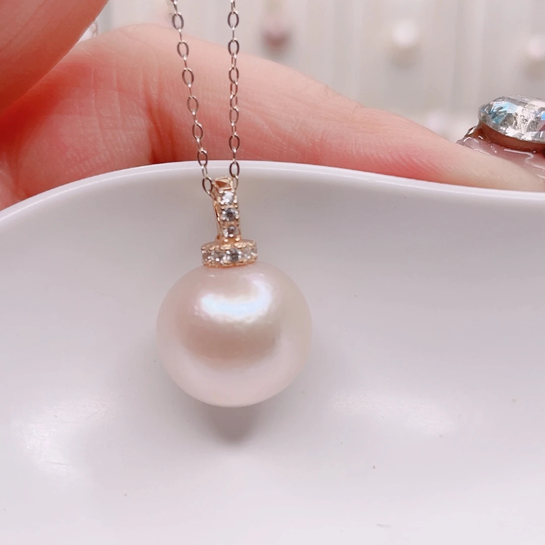 吊坠(不含链)银S925镶嵌淡水珍珠