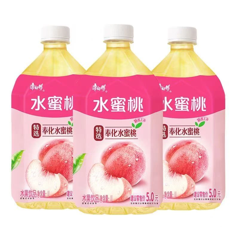 康师傅水蜜桃味12瓶装果汁饮料夏季解渴清爽维C补充饮品