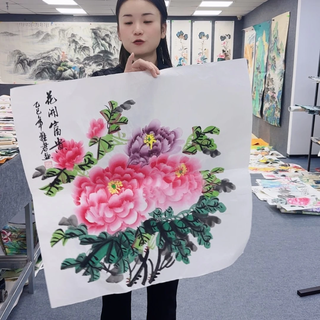 国画作品小姐姐放漏中