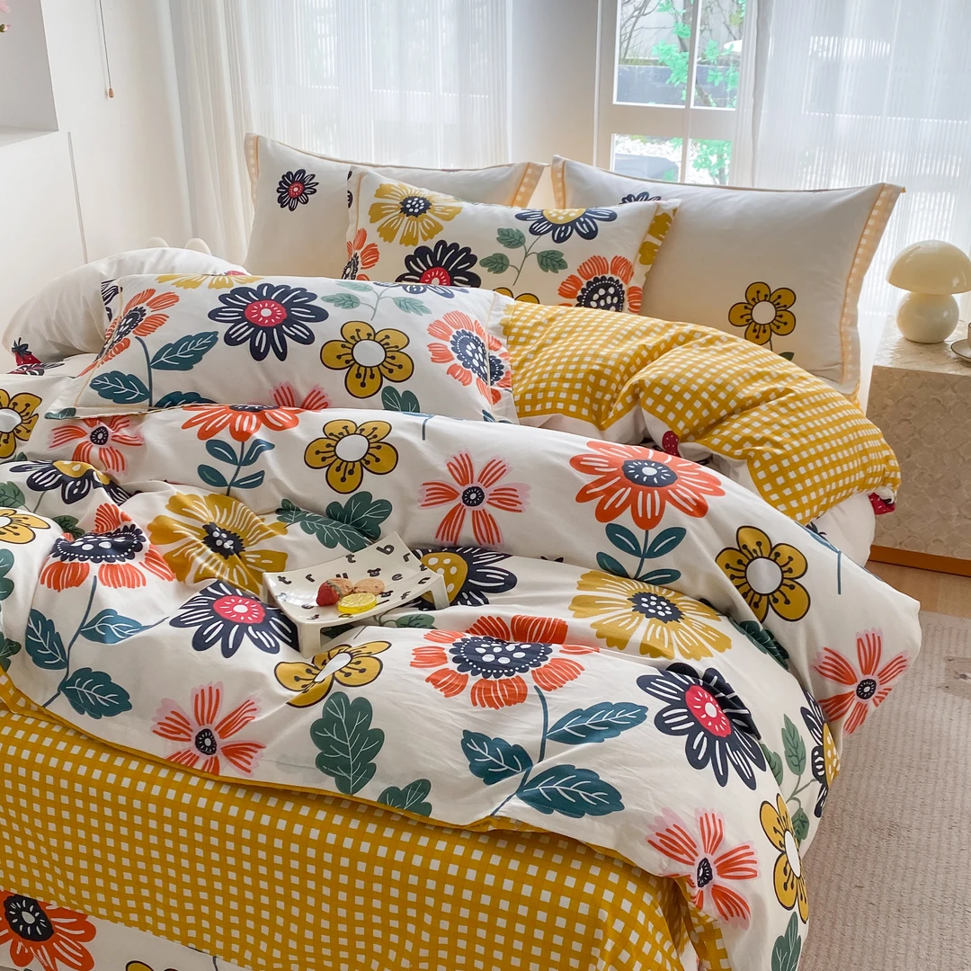 太阳花纯棉四件套床品被罩床单床上用品全棉套件田园风家纺用品