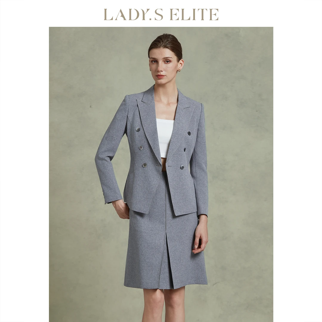 LadySElite/慕裁 西装套装女双排六扣春夏新款轻奢气质高级感西服
