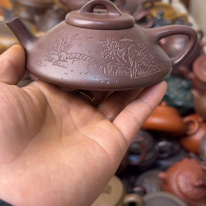紫砂茶壶紫砂壶底部花泥