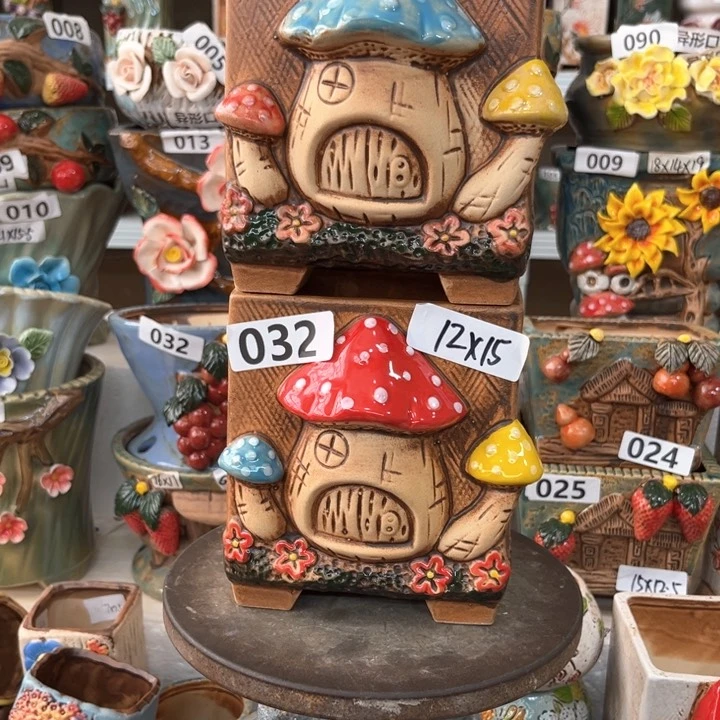 紫砂花盆粗陶材质多肉花盆