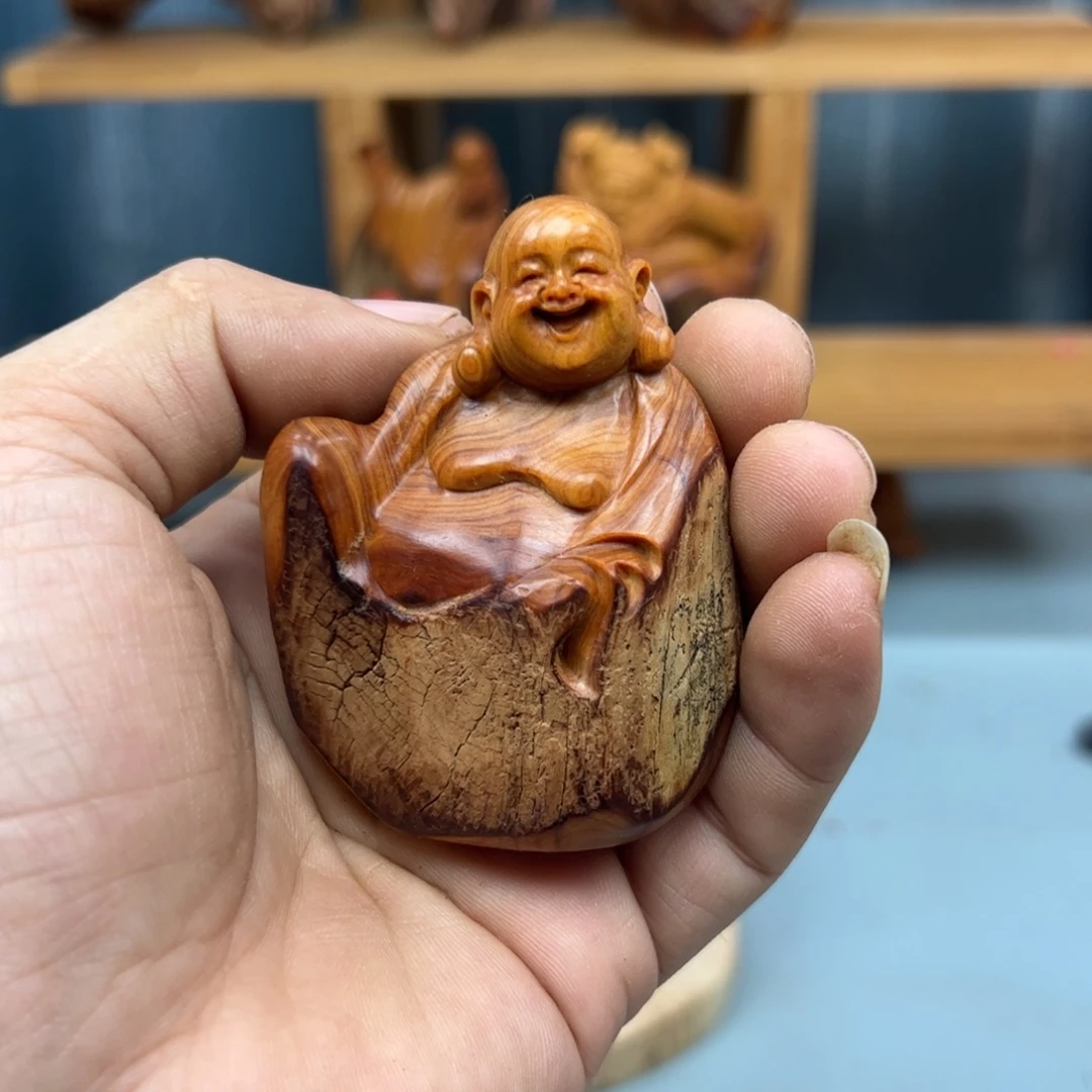 周***木崖柏木摆件手把件