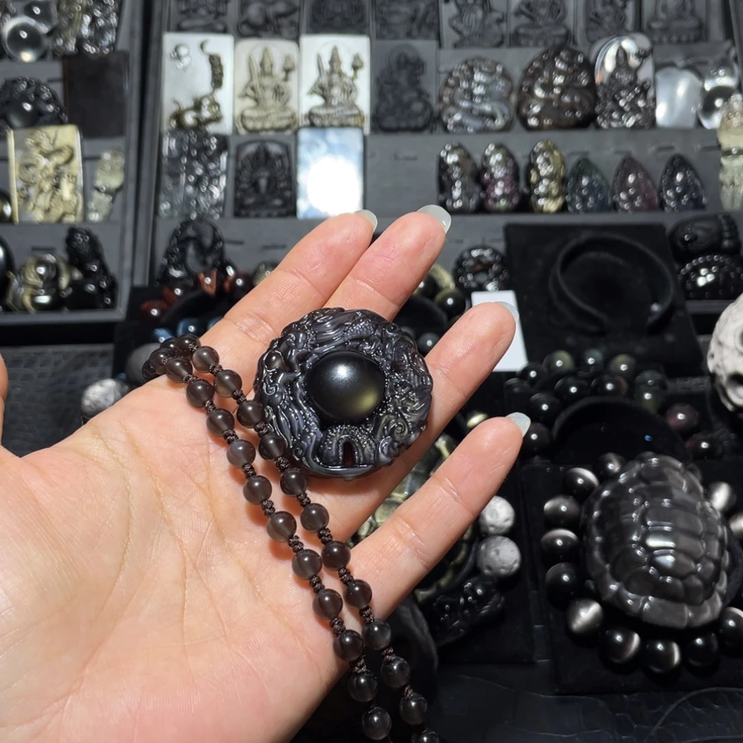 小***叔黑曜岩未镶嵌珠宝奇石