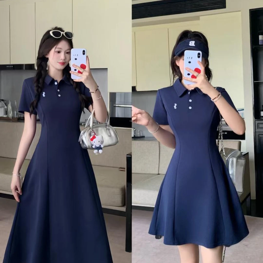 大码女装2025夏季新款显瘦胖MM设计单排扣短袖短裙长裙2105 2106