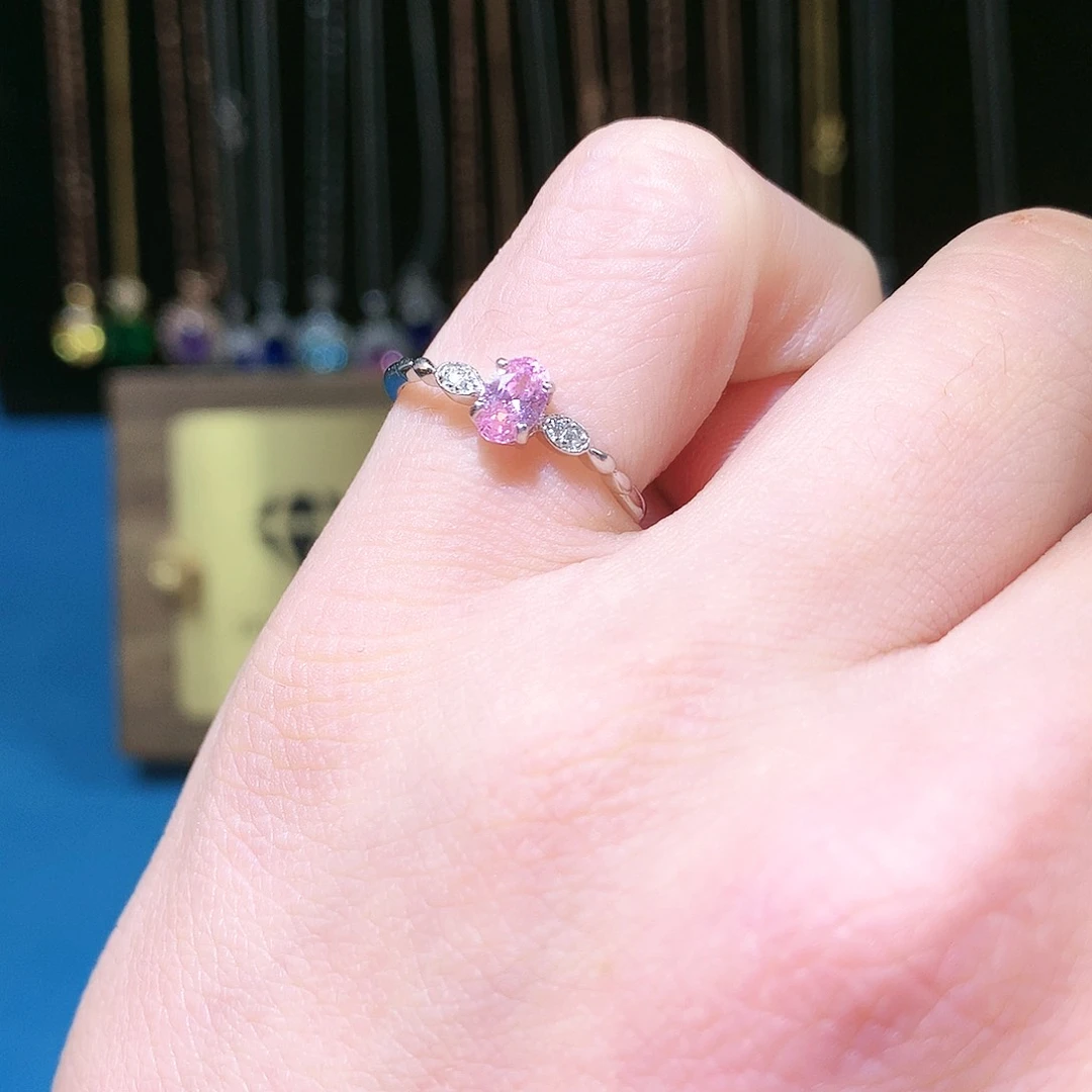 蓝宝石戒指银S925镶嵌