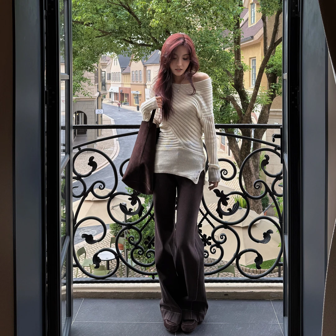 Moprobably李予诺「描线」"莱赛尔+棉"复古水洗百搭牛仔裤L5373034