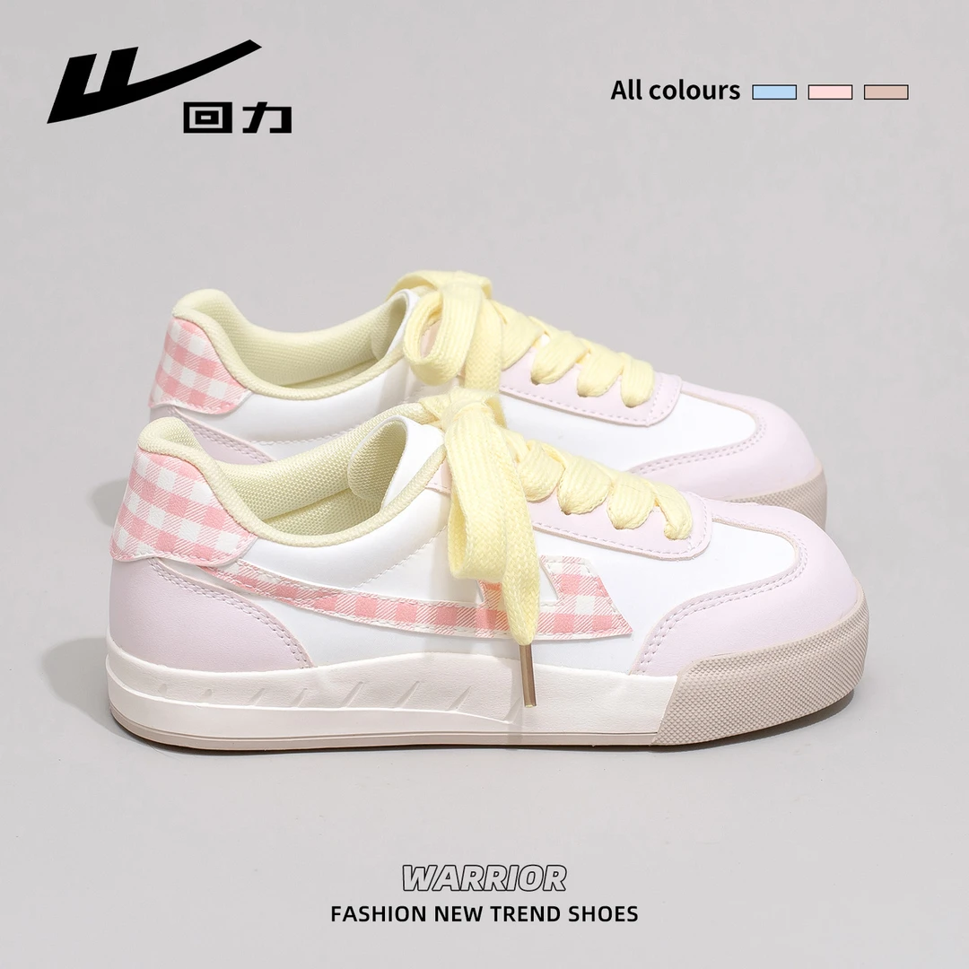 回力帆布鞋女2025秋季新款多巴胺粉色ins简约软底校园风百搭板鞋