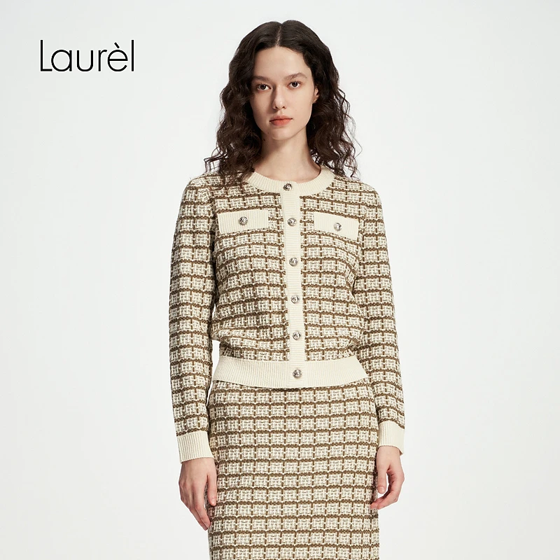 【粉丝专享】LAUREL冬小香风针织开衫女LWD343M04500
