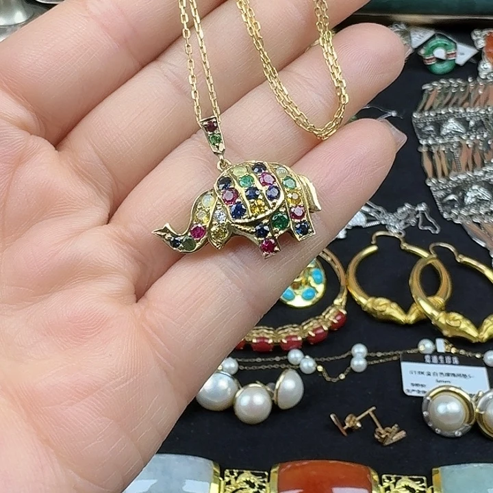 颈饰14K金镶嵌红宝石