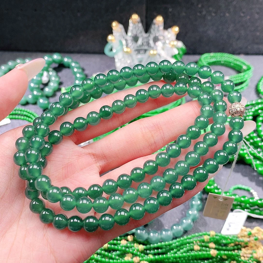 翡翠未镶嵌手串项链