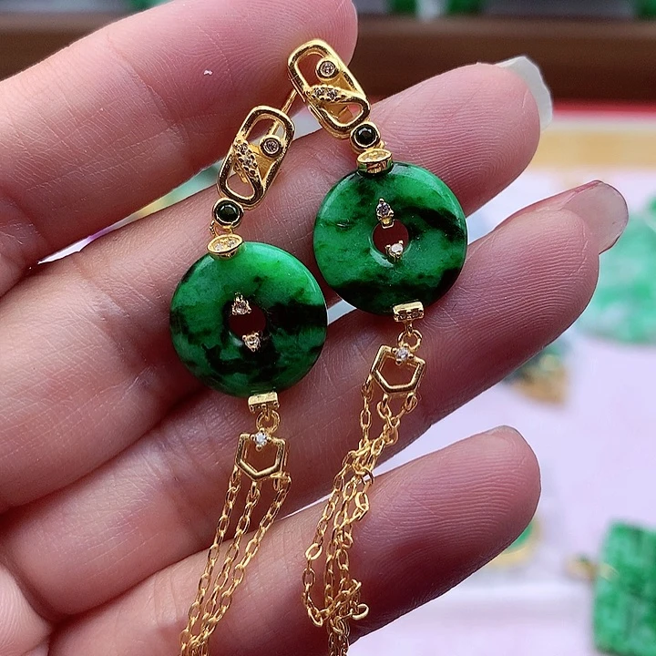 翡翠颈饰银S925镶嵌翡翠